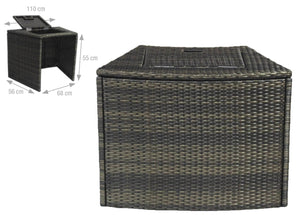 Vasca Idromassaggio da Esterno Semirigida Riscaldata 4+2 Posti con Mobili Ø184x73 cm NetSpa Vita Premium Marrone