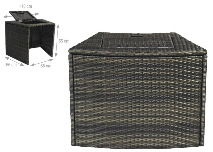 Vasca Idromassaggio da Esterno Semirigida Riscaldata 4+2 Posti con Mobili Ø184x73 cm NetSpa Vita Premium Marrone