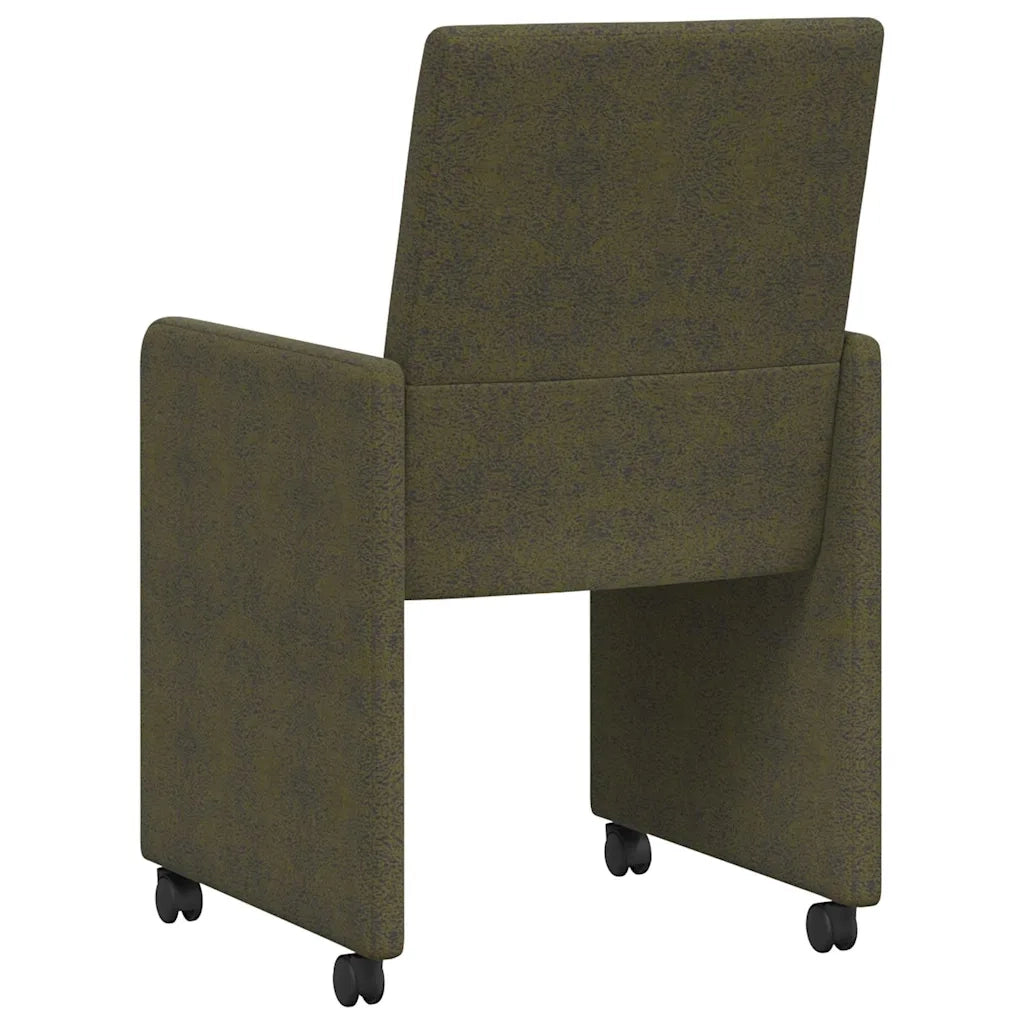 Sedie da Pranzo con Ruote 2 pcs Verde militare 57 x 66 x 94 cm 42017828