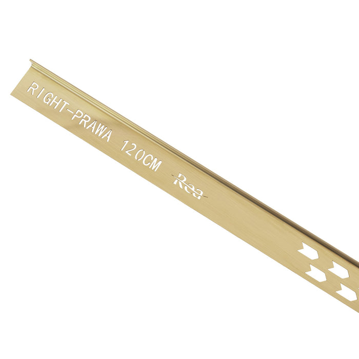 Profilo Doccia Pendenzato 120cm Brush Gold destra