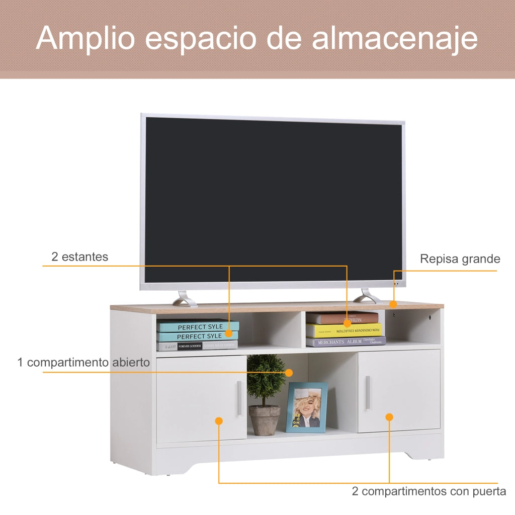 Mobile TV con scaffalatura ¨C zephmum ¨C Bianco 105x40x52 cm
