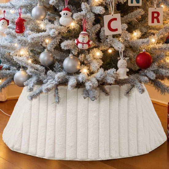 Copricapo per albero di Natale 60 cm - Copertura in plu - Vestito per albero di Natale - Copertura base - Effetto tridimensionale - Facile da fissare con nastro adesivo