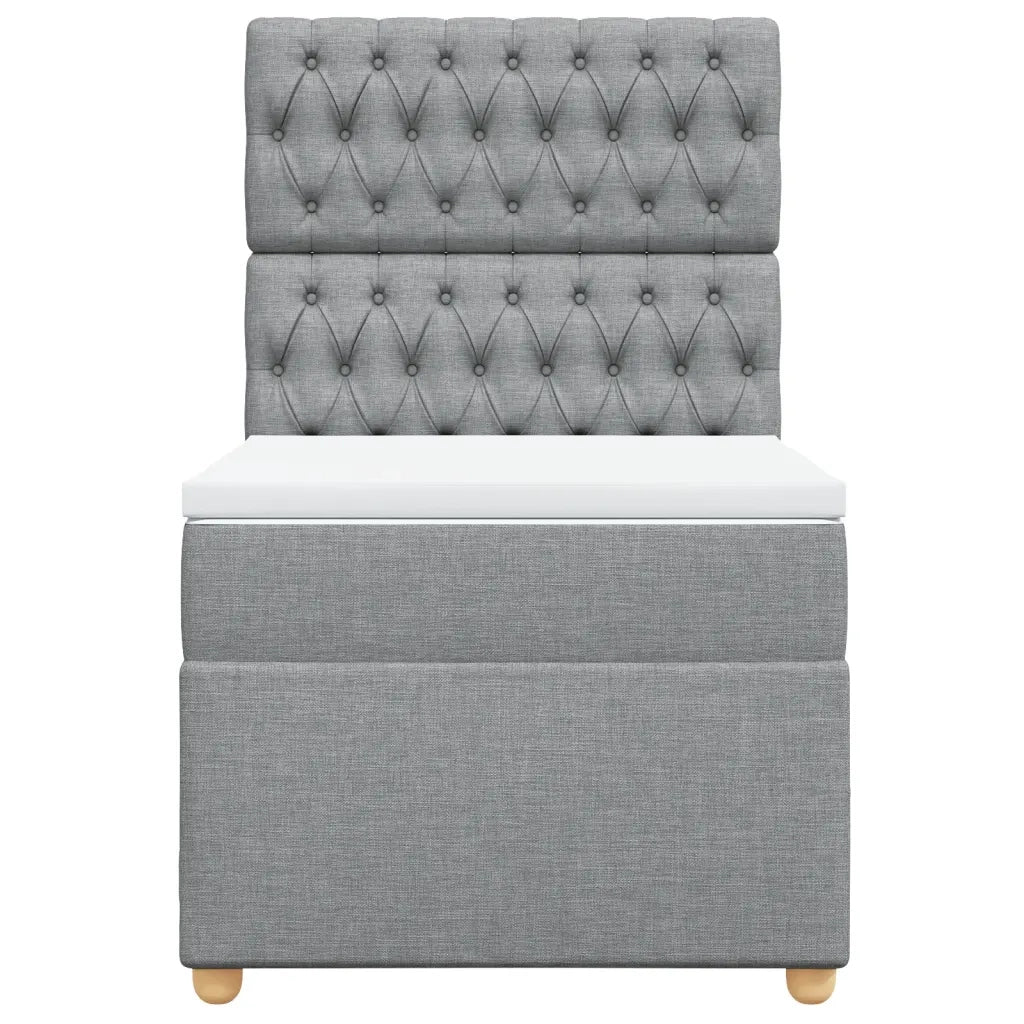Giroletto a Molle con Materasso Grigio Chiaro 90x190 cm Tessuto