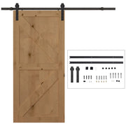 EasyComfort 200cm Binario per Porta Scorrevole Kit Accessori con Binario e Rulli Tappi in Stile Rustico Portata 90kg Acciaio al Carbone Nero