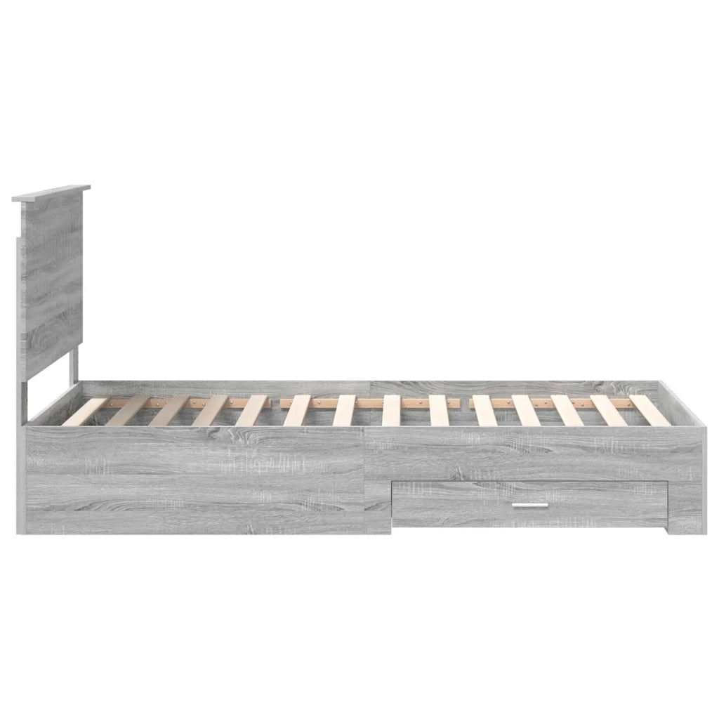 Struttura del letto con testiera Grigio Sonoma 100 x 200 cm