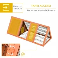 Gabbia per Conigli e Animali Domestici, Conigliera in Legno di Abete118 x 50 x 45 cm