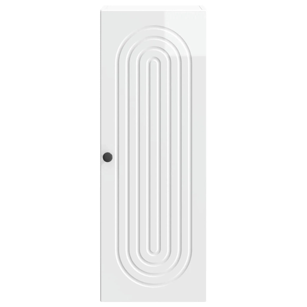 Mobiletto a muro Bianco Lucido 33 x 34,5 x 90 cm
