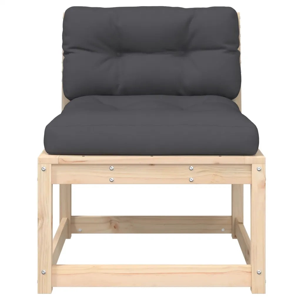 Divano da Giardino con Cuscini Legno Massello di Pino 844689