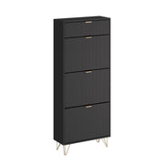 Vicco Mobile porta scarpe Nero 60 x 145 cm 3 scomparti