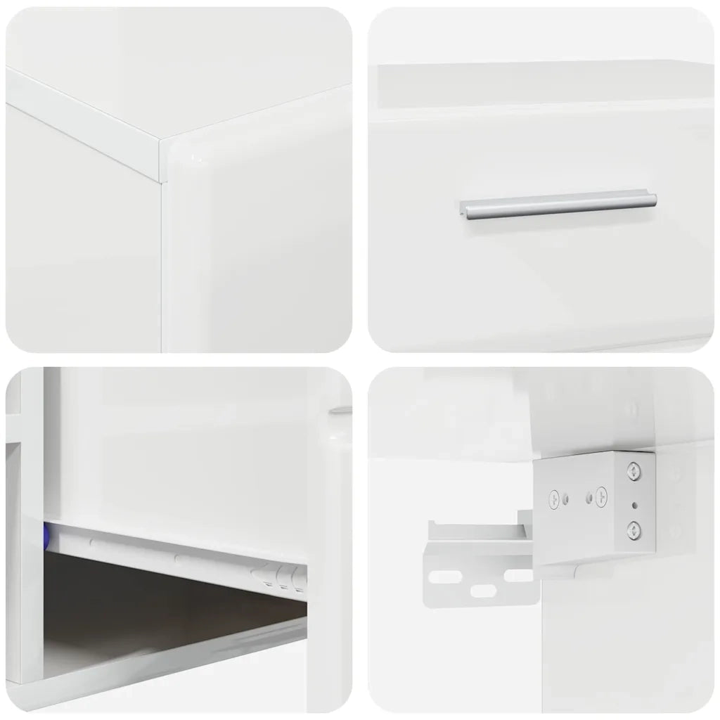 Set mobile TV FLORIN 3 pcs Bianco Lucido Legno multistrato 3397998