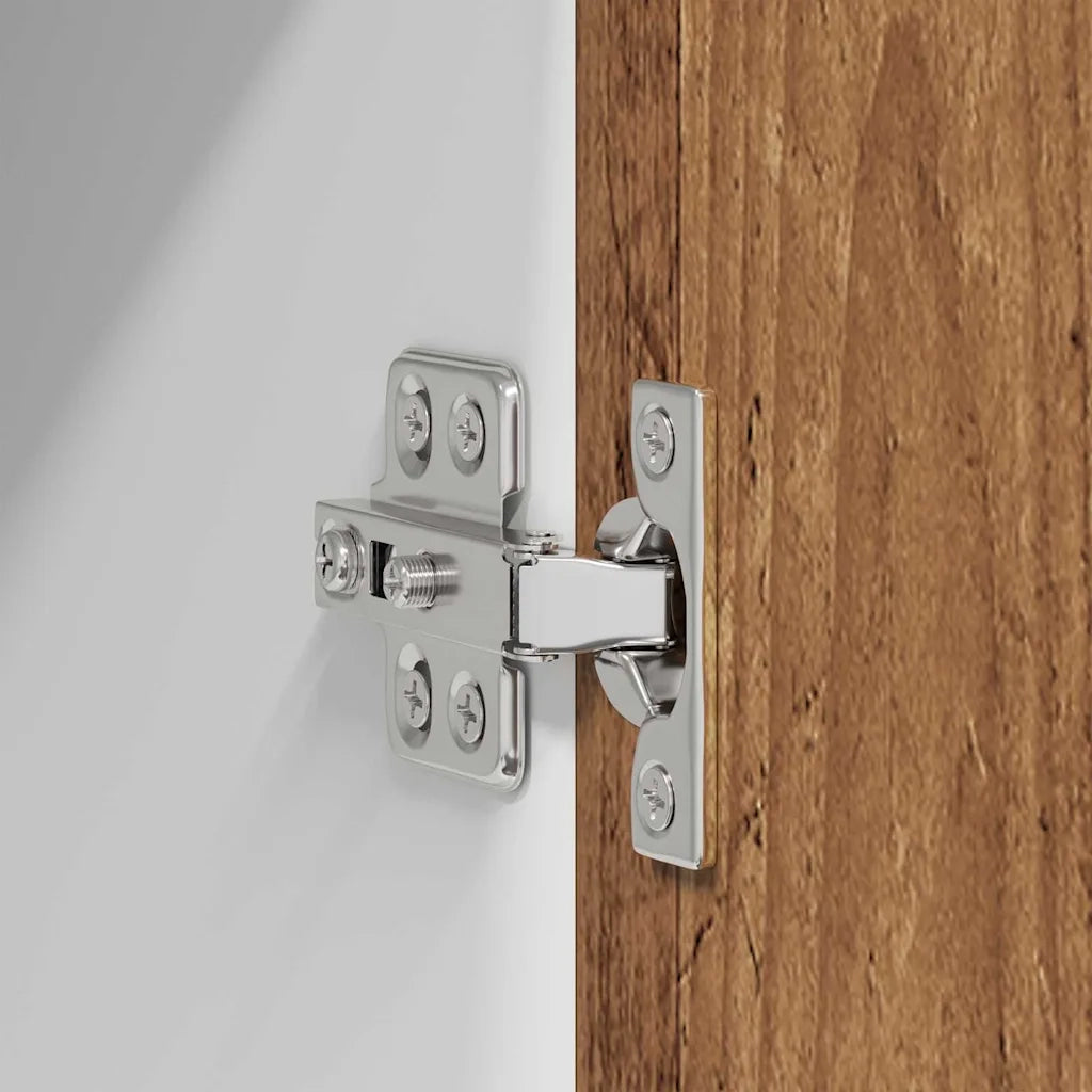 Armadio pensile con porta Legno Antico e Bianco 30 x 31 x 80 cm 884254