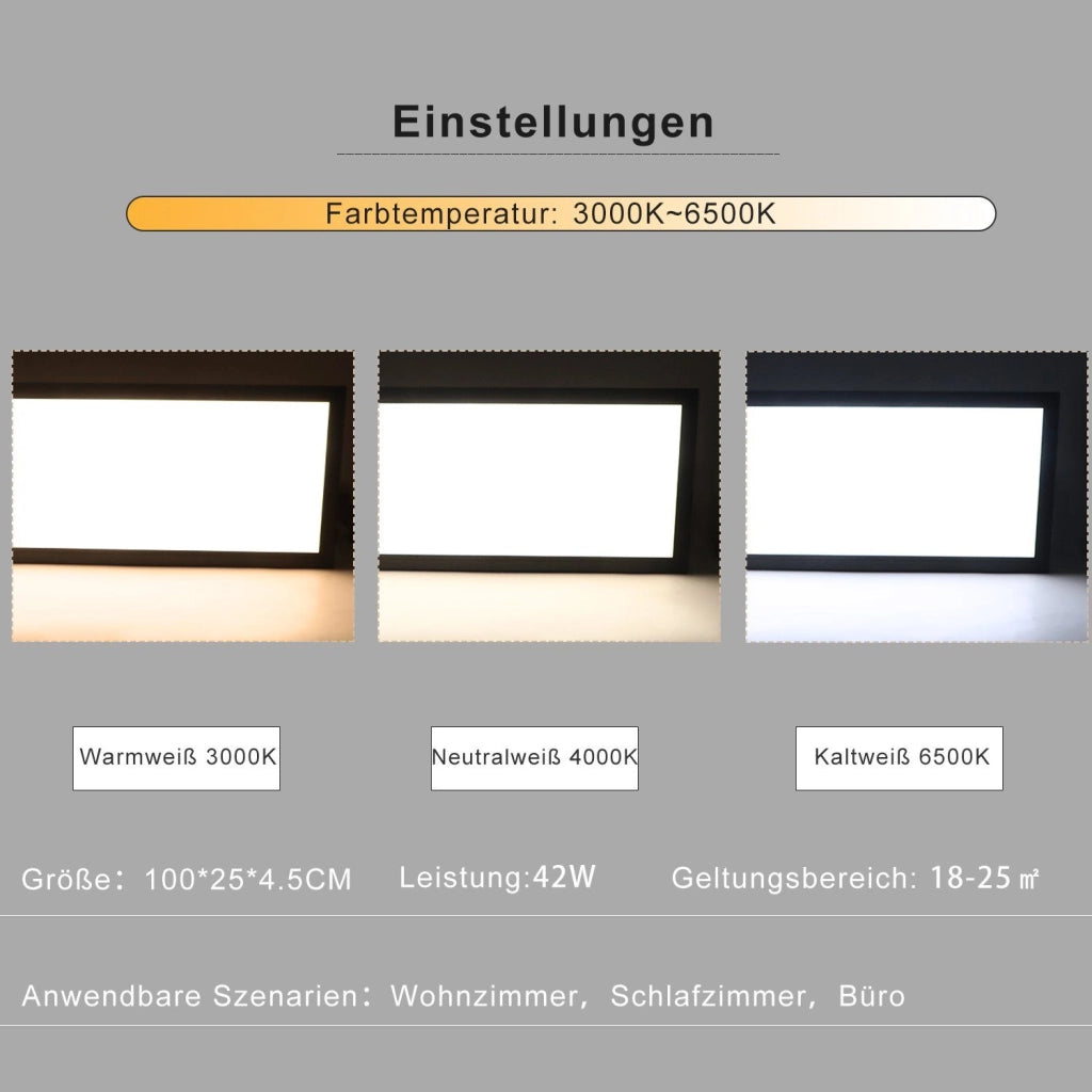 ZMH Lampada da soffitto plafoniera LED piatta dimmerabile telecomando timer 42W