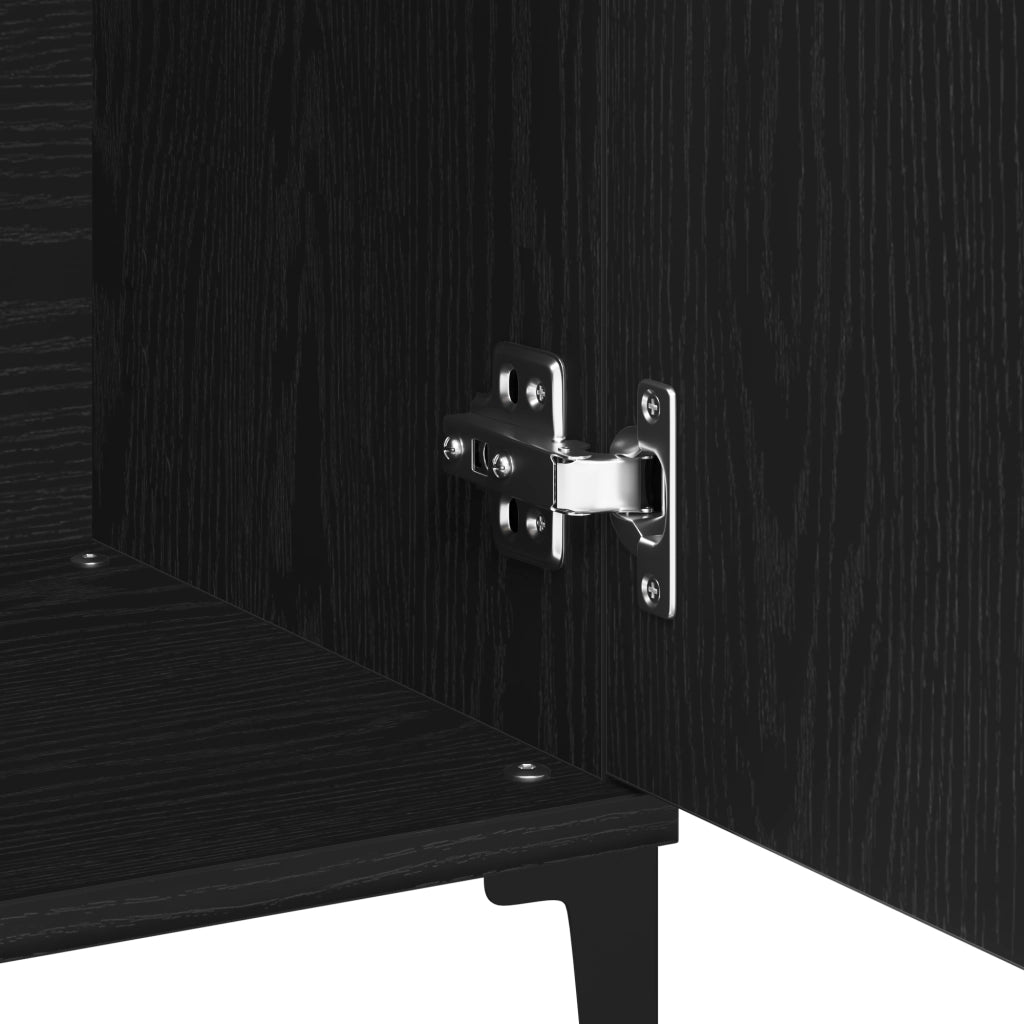 Credenza Nera in Rovere 104x35x70 cm in Legno Ingegnerizzato