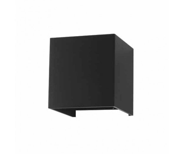 Lampada LED da Muro Quadrata Doppio LED COB 6W Colore Nero Satinato Fascio Luminoso Regolabile 4000K IP65