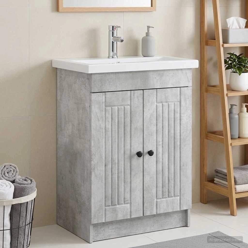 Mobiletto da bagno sotto il lavello Grigio Cemento 890047