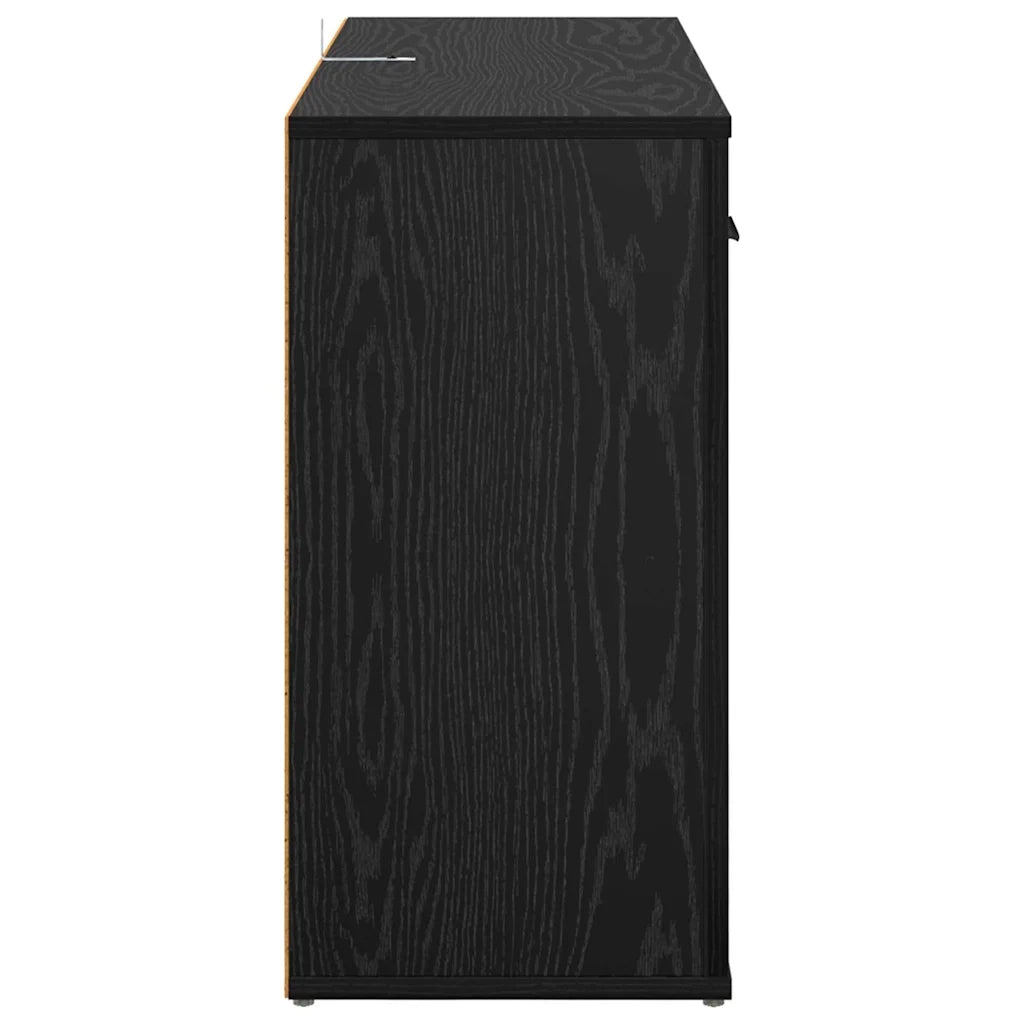 Credenza-Buffet-Armadio da cucina Rovere Nero 100 x 30 x 59,5 cm Legno multistrato