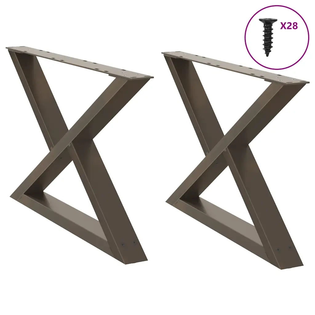 Gambe per Tavolino da CaffÃ¨ 2 pz in Acciaio Naturale 70x(42-43,3) cm Acciaio
