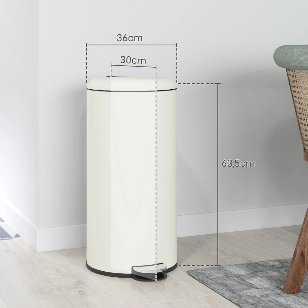 Cestino gettacarte da 30 L con pedale e chiusura silenziosa