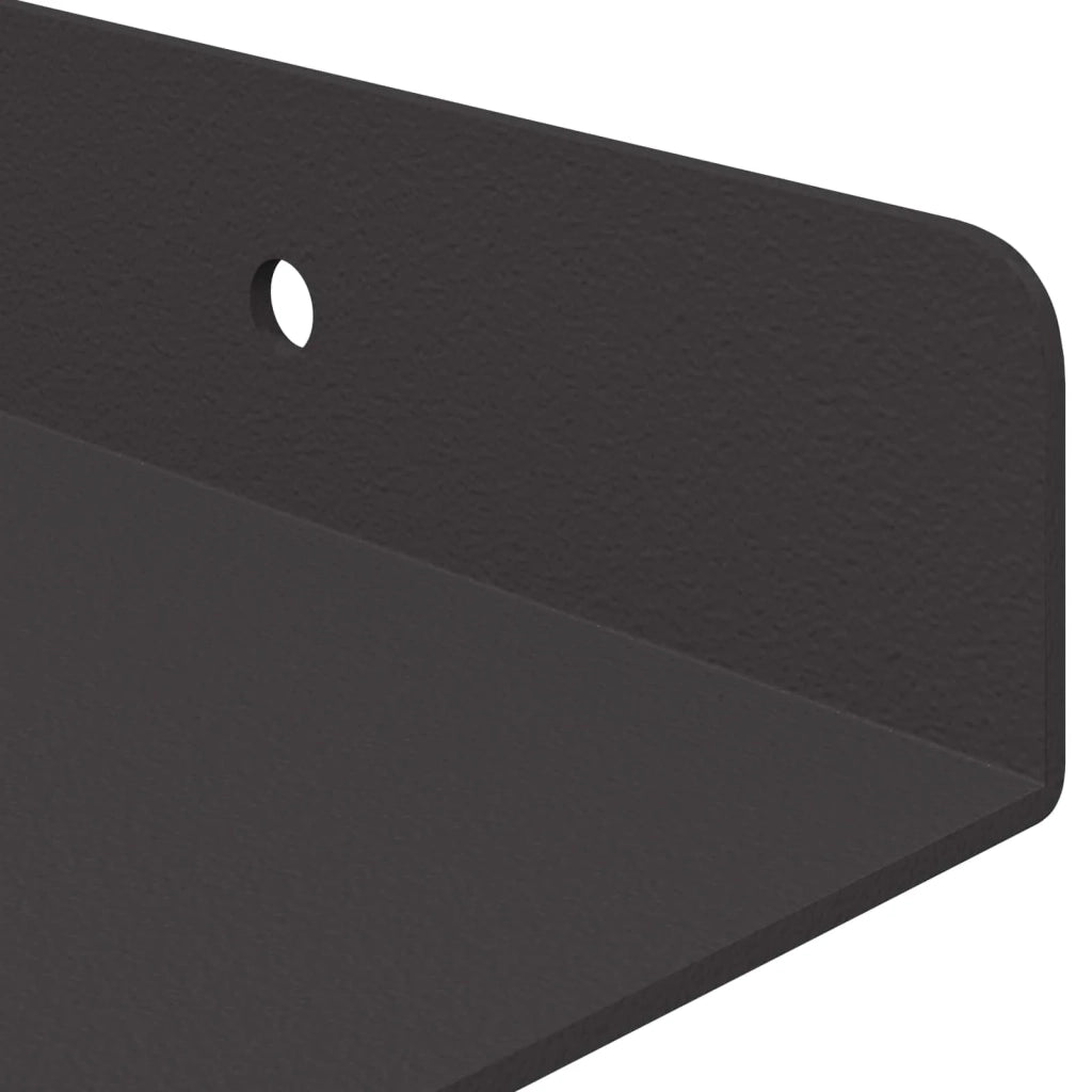 Mensola sospesa 4 pcs Nero 80 x 18 x 2,5 cm Acciaio 8004033