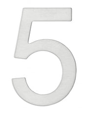 Numero 5 adesivo in acciaio inox, altezza 76 mm – THIRARD