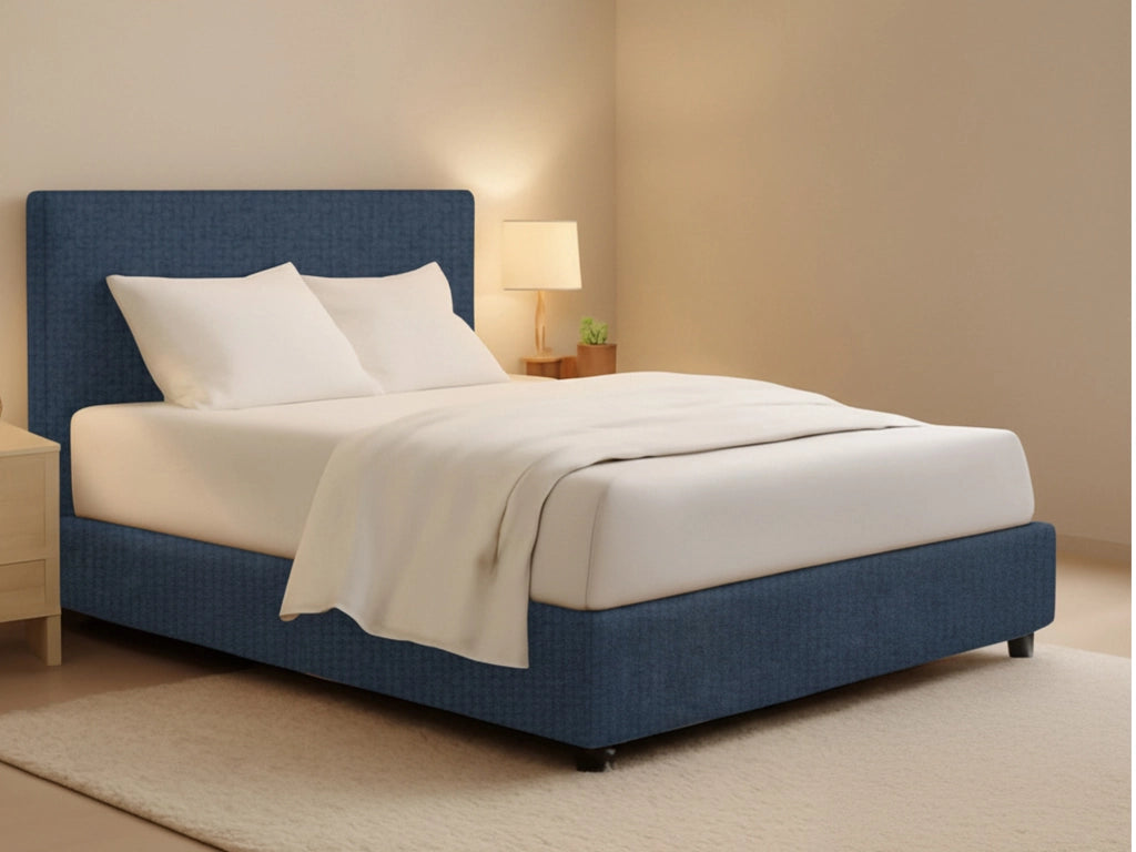 Lichfield, Letto Matrimoniale Sfoderabile Made in Italy, blu