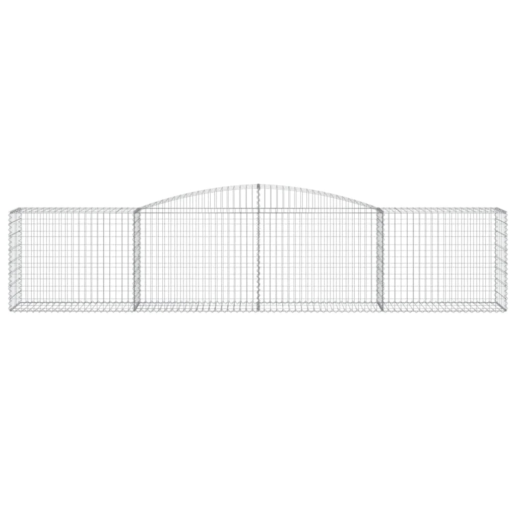 Set di 8 gabbioni ad arco per recinzione gabbia o muro di contenimento 400 x 50 x 80/100 cm ferro zincato argento 02_0041239