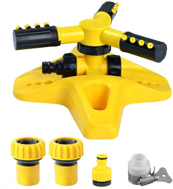 Scegliere Solido - Sproiettatore a Cilindro 360 Gradi - Sproiettatore per Giardino - Sproiettatore Rotante - Sproiettatore per Irrigazione - Sostenibile - Completo con Connettori
