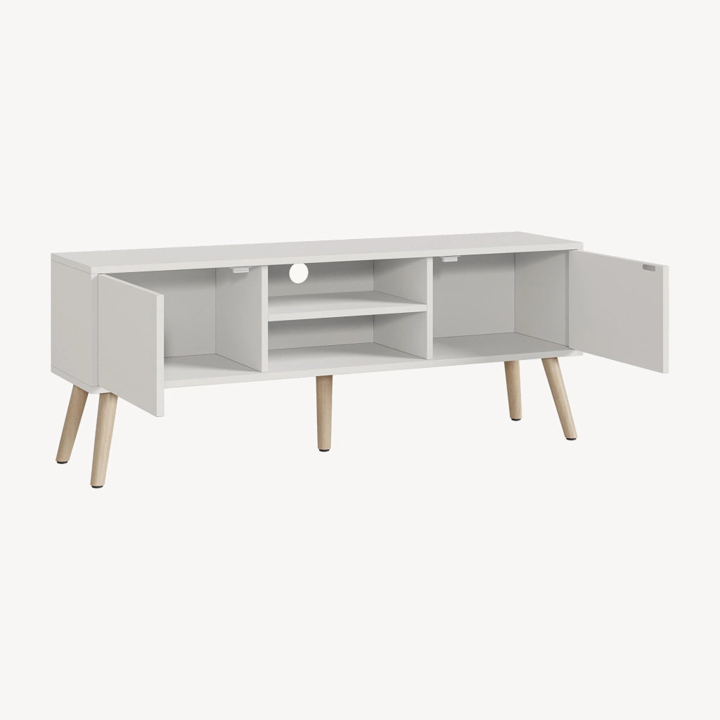 Mobile Porta TV Eskilstuna a 2 Ante e Ripiani 120 x 30 x 47 cm - Bianco [en.casa]
