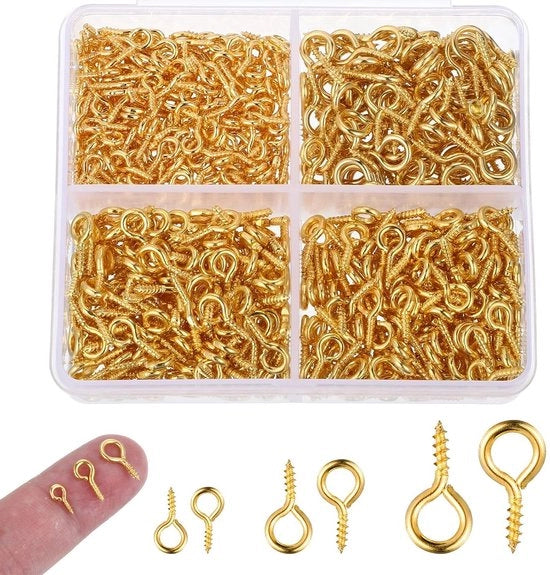 Accessori per gioielli artigianali in acciaio inossidabile 6 mm, 600 pezzi, viti a testa a croce e ganci.