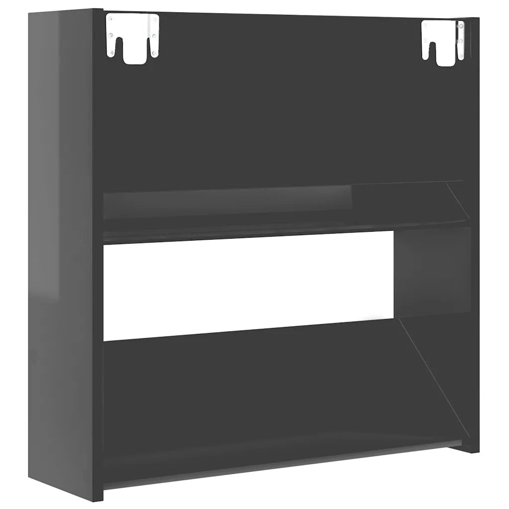 Scarpiere a Muro Grigio Lucido 2 pz 60x18x60 cm in Truciolato cod mxl 46310