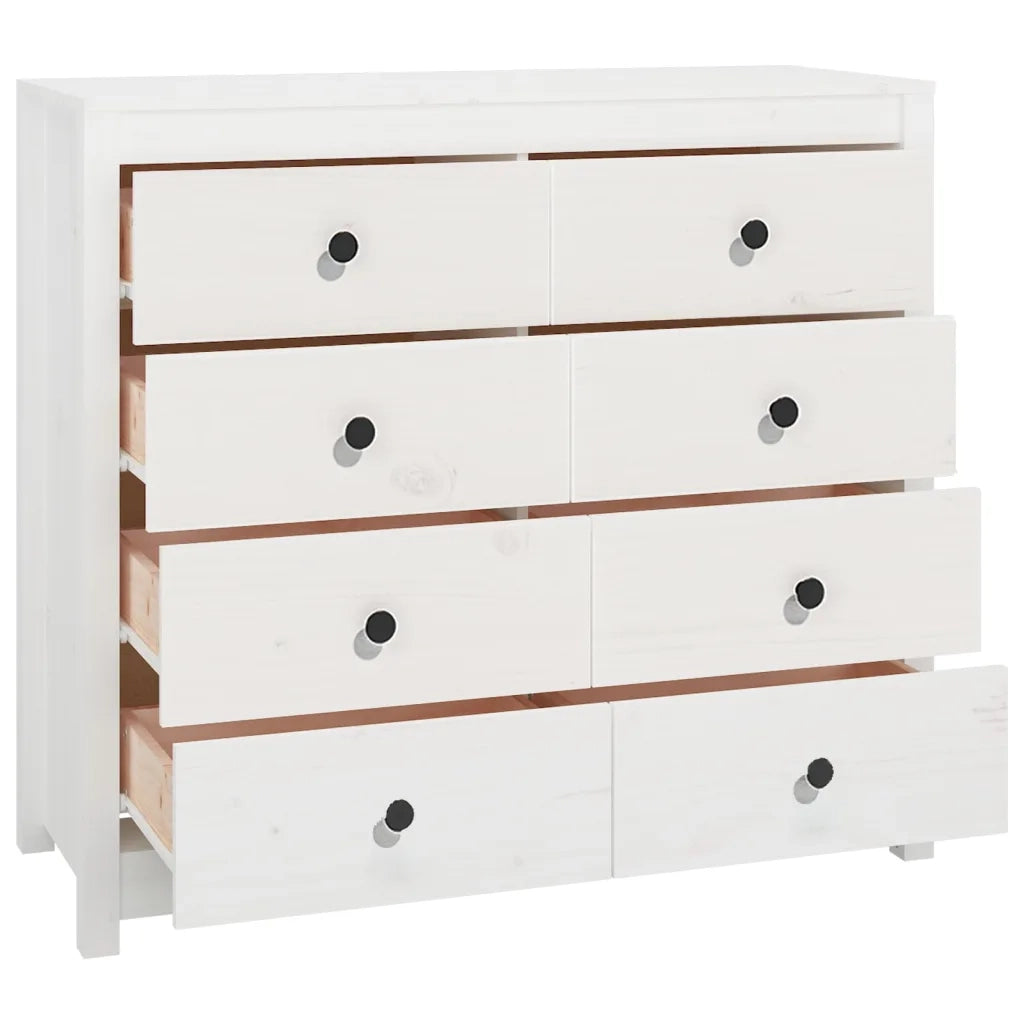 Armadietto Bianco 100x40x90 cm in Legno Massello di Pino CFW3978241