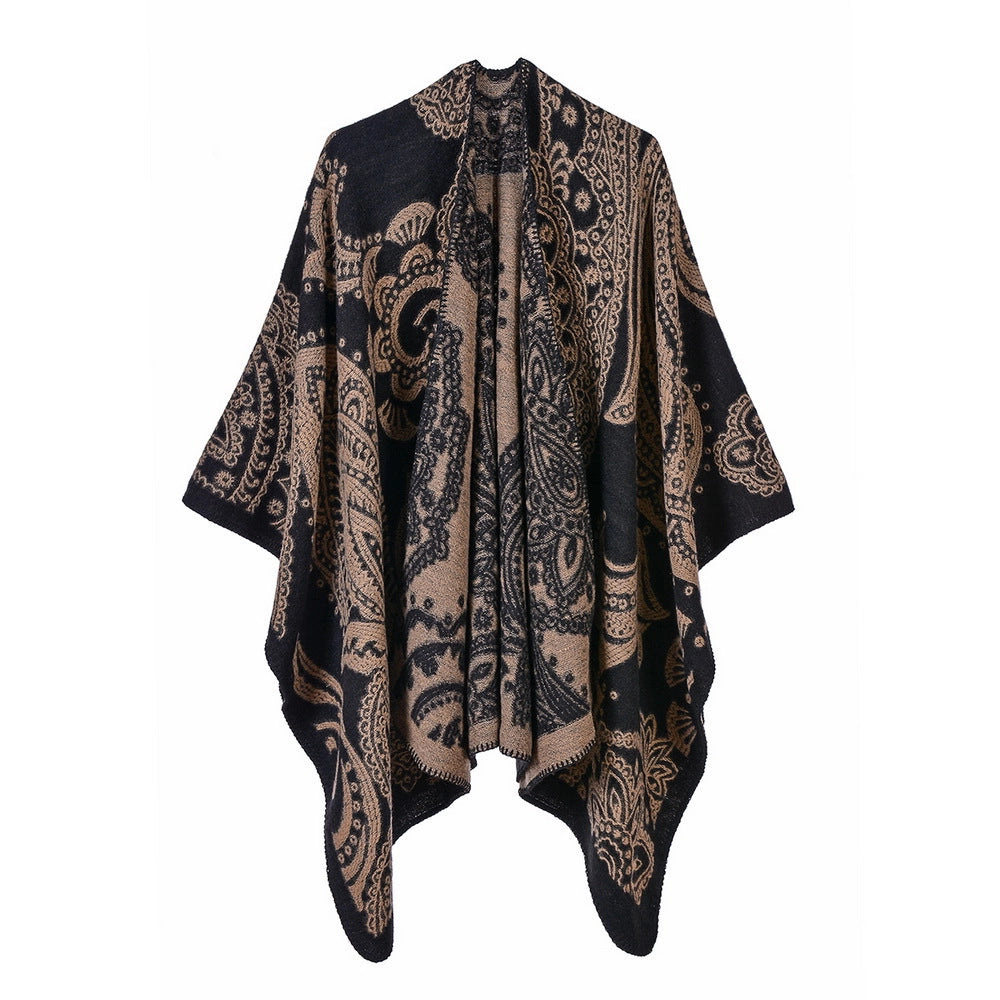 Elegante sciarpa in cashmere da donna per autunno e inverno, scialle e mantello spessi e caldi.