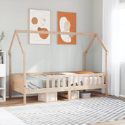Giroletto Casetta per Bambini-Struttura Letto Bambini 80x200 cm Legno Massello di Pino 200711