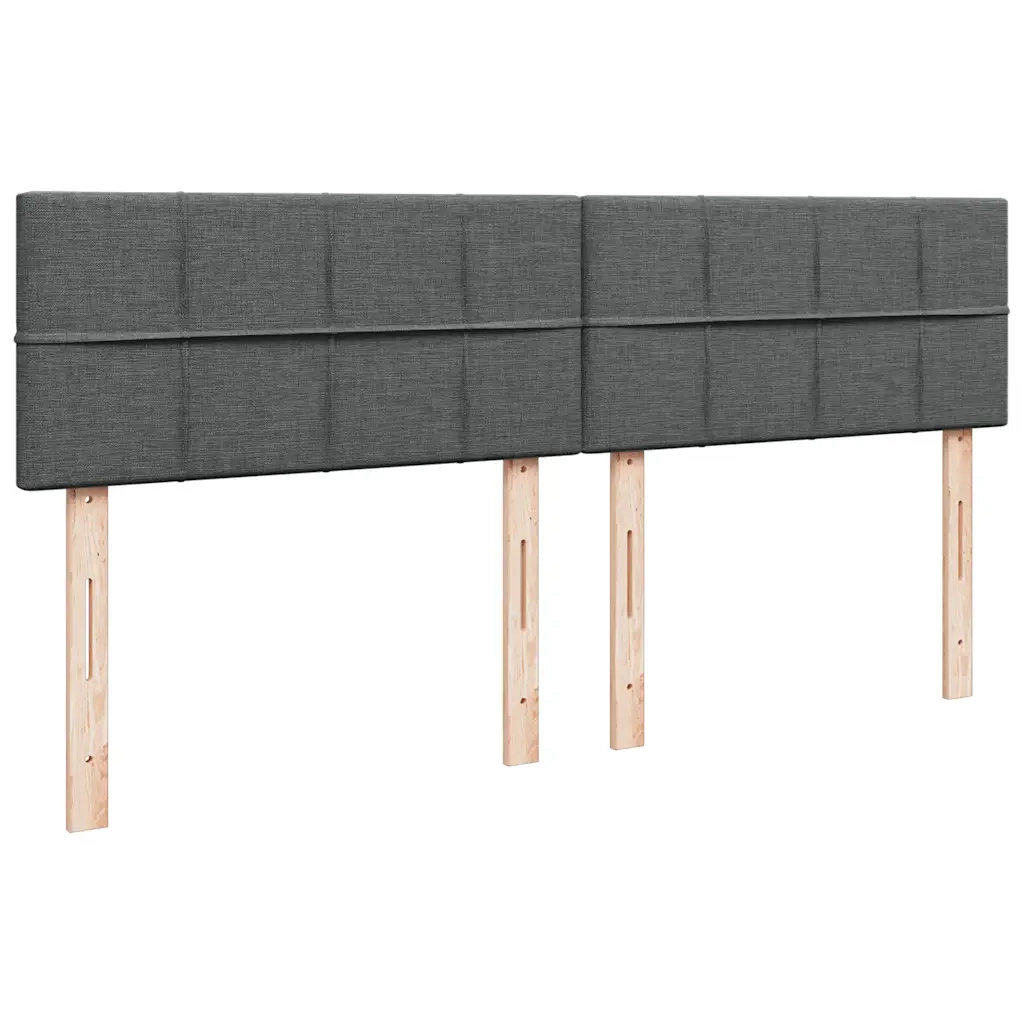 Giroletto a Molle con Materasso Grigio Scuro 180x200 cm Tessuto