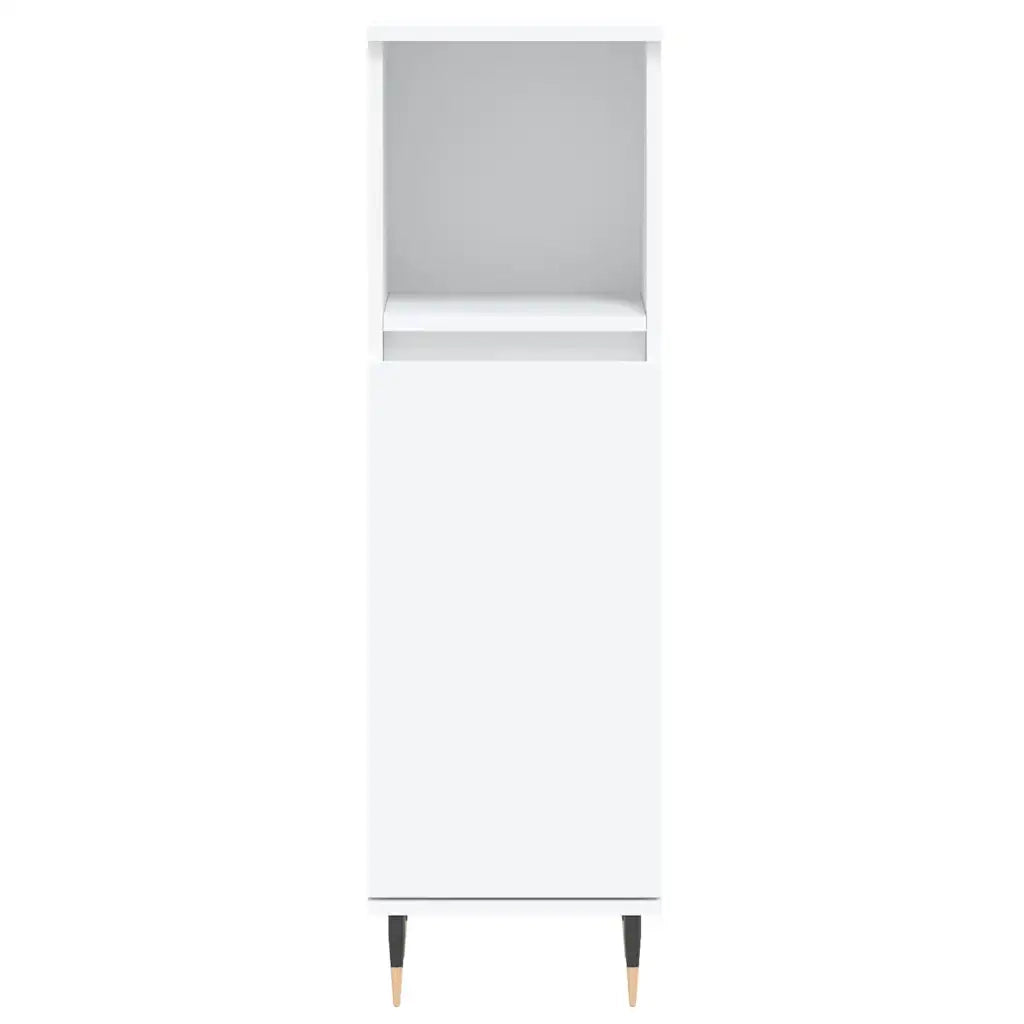 Armadietto da Bagno | Armadio da bagno Bianco 30x30x100 cm in Legno Multistrato