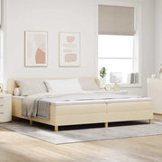 Letto a molle con materasso Crema 200 x 200 cm Tessuto 3340239