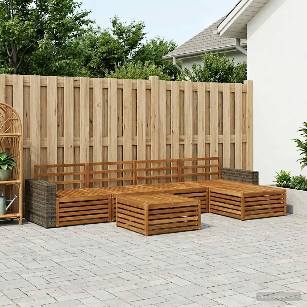 Set di divani da esterno 6 pcs Naturale 79 x 79 x 37 cm 3383277