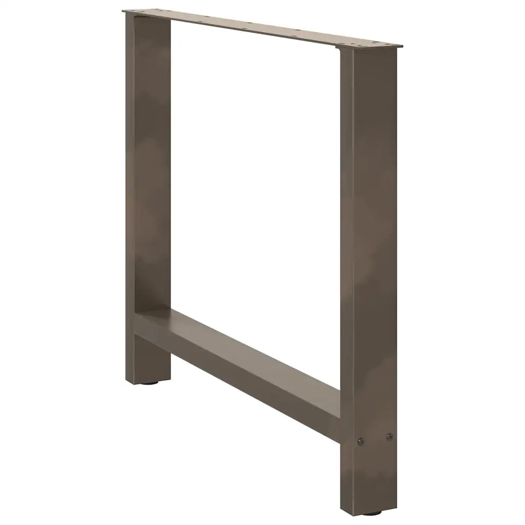 Gambe per tavolo da pranzo in acciaio naturale 2 pz 100x(72-73) cm Acciaio 4013323