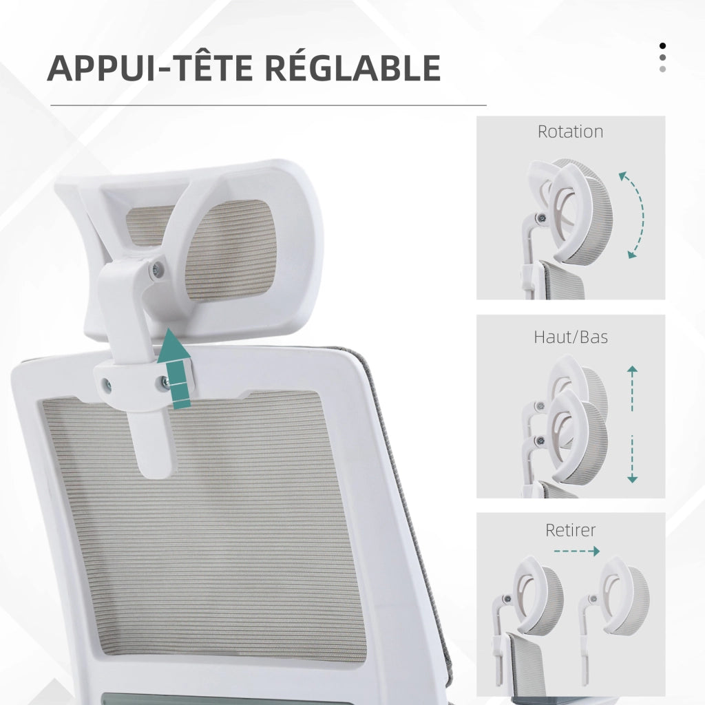 Sedia da ufficio ergonomica regolabile in tessuto ¨C zephmum ¨C Grigio