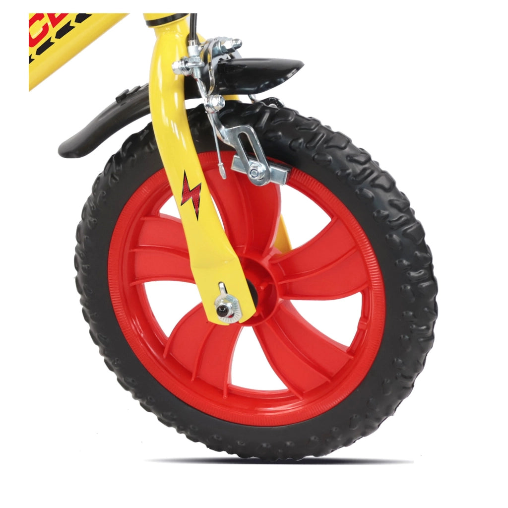 Bicicletta per Bambini 12" Turbo Race Freno Caliper e Stabilizzatori in Acciaio Hi-Ten Giallo