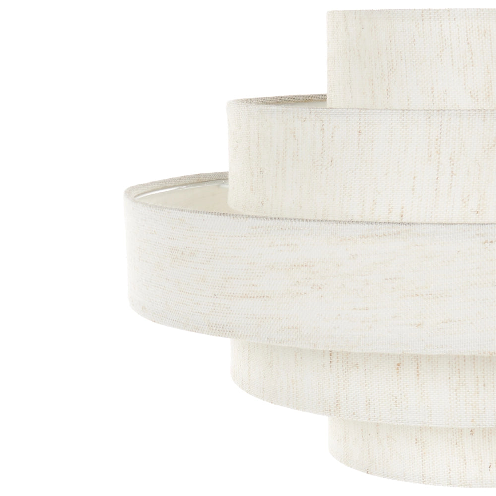 Lampada a sospensione con paralume in tessuto di lino bianco Design moderno Luce per il soggiorno