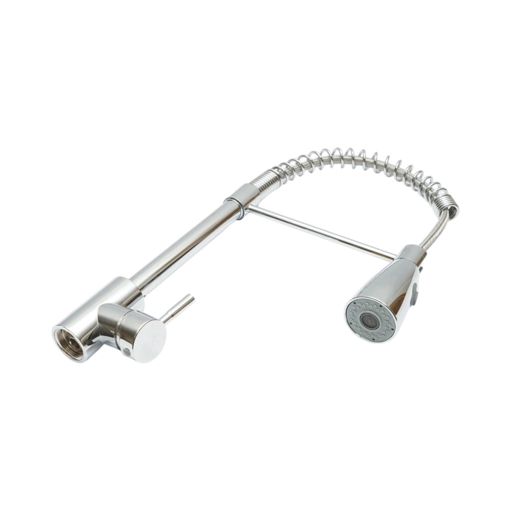 Miscelatore lavello cucina con doccetta estraibile, flessibile 2 funzioni, cromato lucido