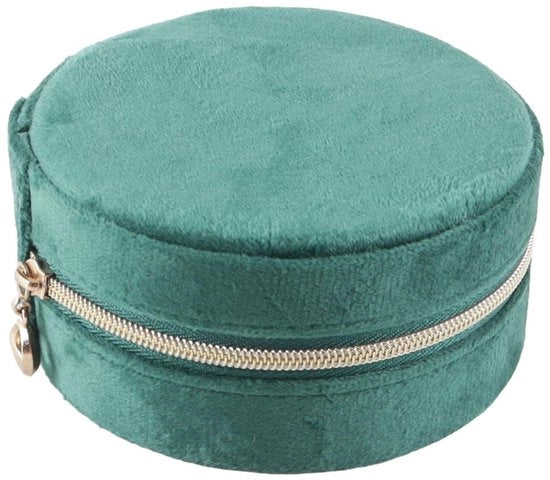 Cassettino per gioielli Mini - Organizzatore per anelli/orecchini/collier - Verde scuro - Finitura di velluto - Design elegante - Cassettino per gioielli