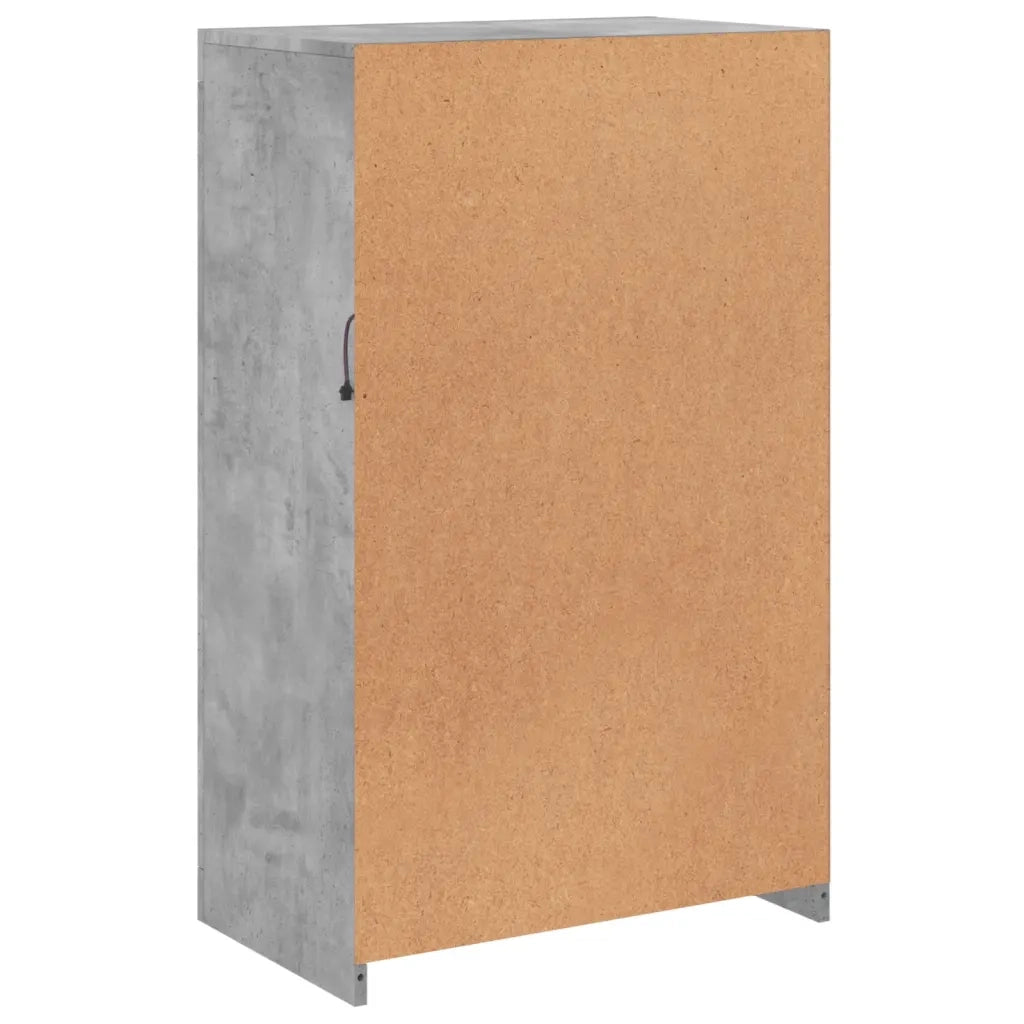 Mobiletto laterale dal design moderno con illuminazione a LED 60,5 x 37 x 100 cm ampio spazio contenitivo legno grigio cemento 02_0049359