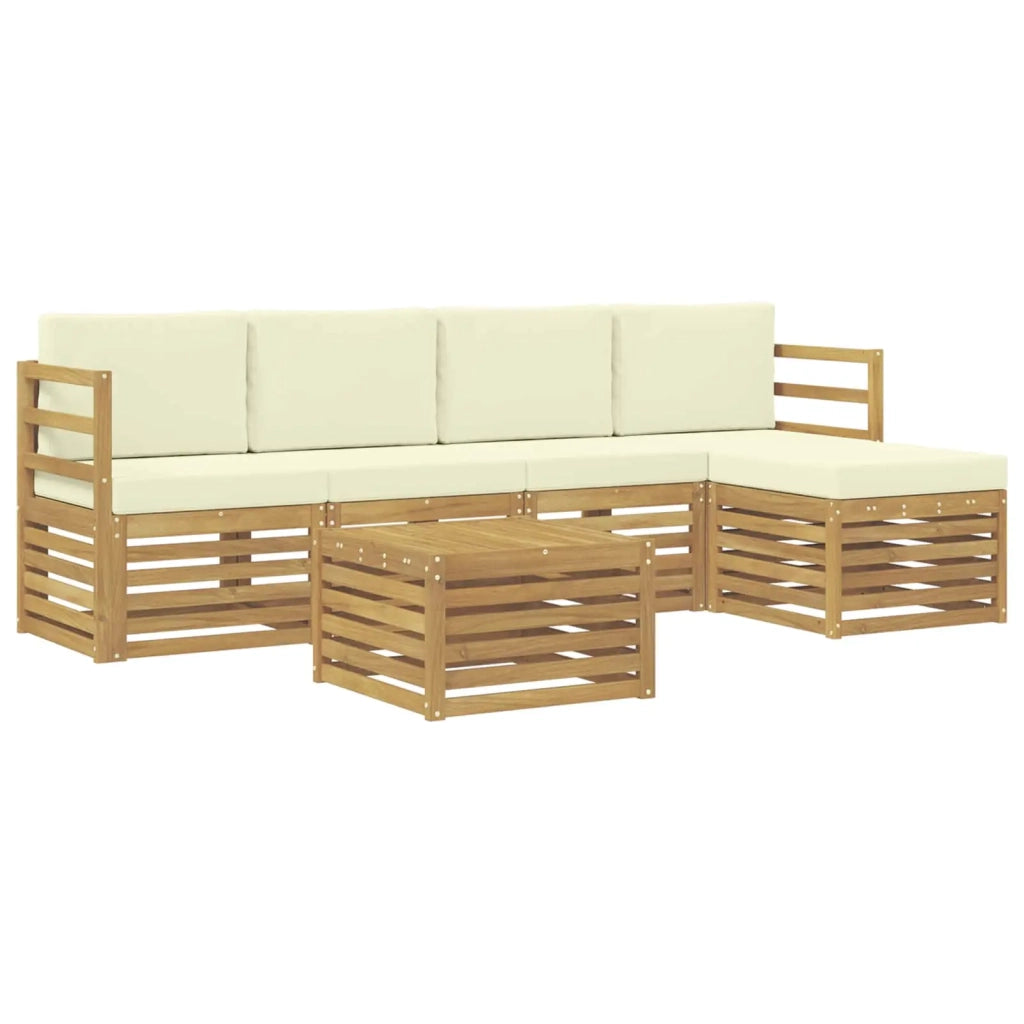 Set di divani da esterno 6 pcs Bianco e Crema 59 x 59 x 37 cm 3391695