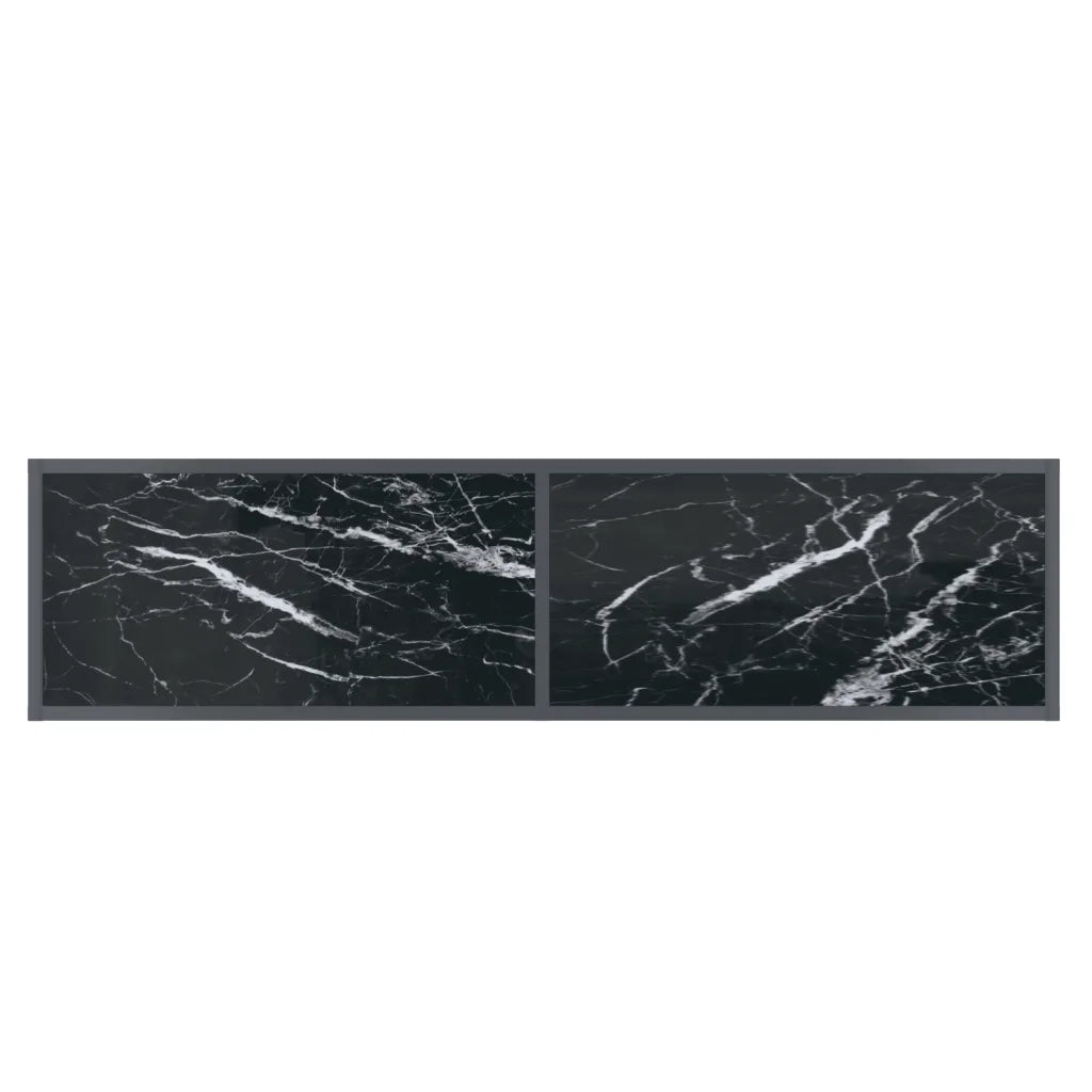 Tavolo Consolle | Tavolo d'Ingresso Nero 140x35x75,5 cm in Vetro Temperato