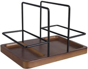 Supporto asciugamani 360 gradi girevole - Ospitante tovagliette - In legno massello - In acciaio inossidabile - Per cucina/ristorante - Progetto elegante - Supporto tovagliette