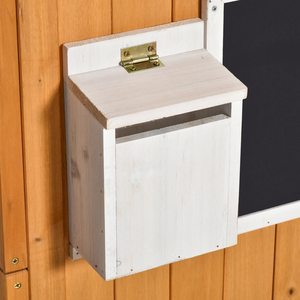 Casetta Gioco Bambini Legno Naturale ¨C Xylo ¨C con Cassetta Postale e Fioriera
