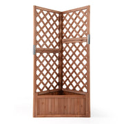Fioriera da giardino rialzata in legno forma triangolare 55 x 55 x 140 cm ampia superficie di coltura e supporto decorativo in legno di abete marrone 20_0018936