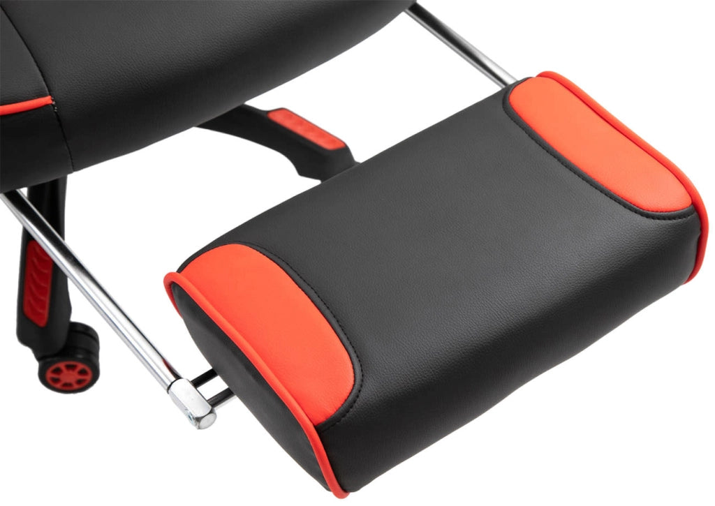 Poltrona gaming Tilos in similpelle nero/rosso